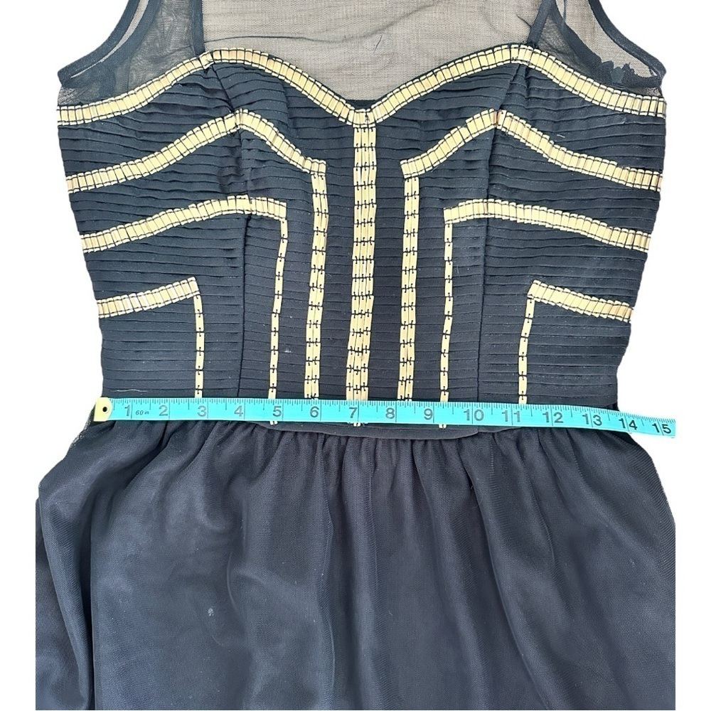 Guess | Mesh Skater Dress with Gold Beading | size 8 - Picture 6 of 8